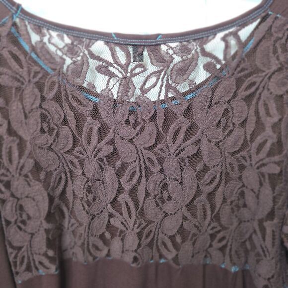 Cowgirl Hardware Womens Western Top Rhinestone Long Sleeve Sz L Lace Back Boho - Picture 3 of 12